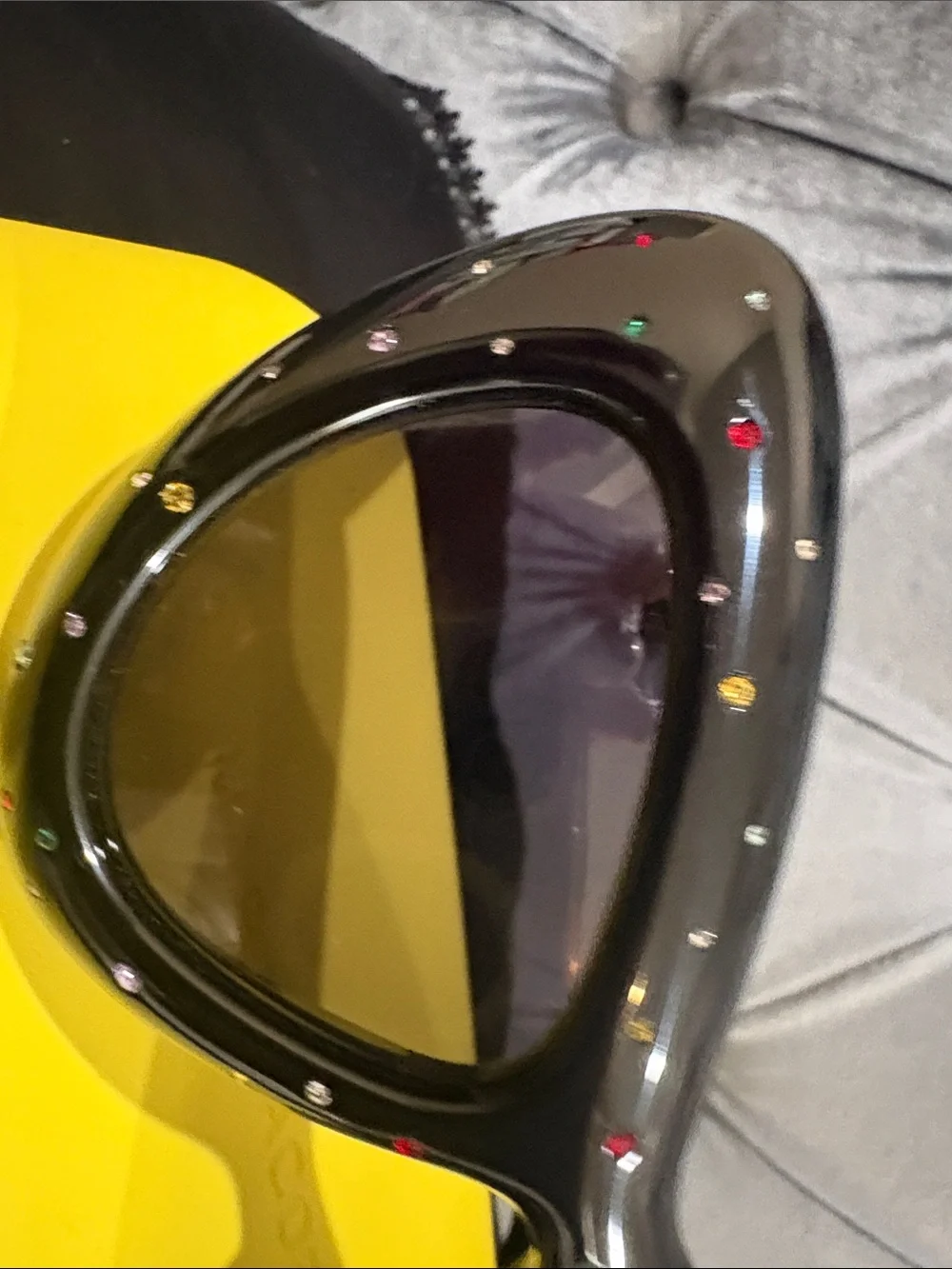 Marc Jacobs Black Cat-Eye Sunglasses with Multicolor Crystal Details